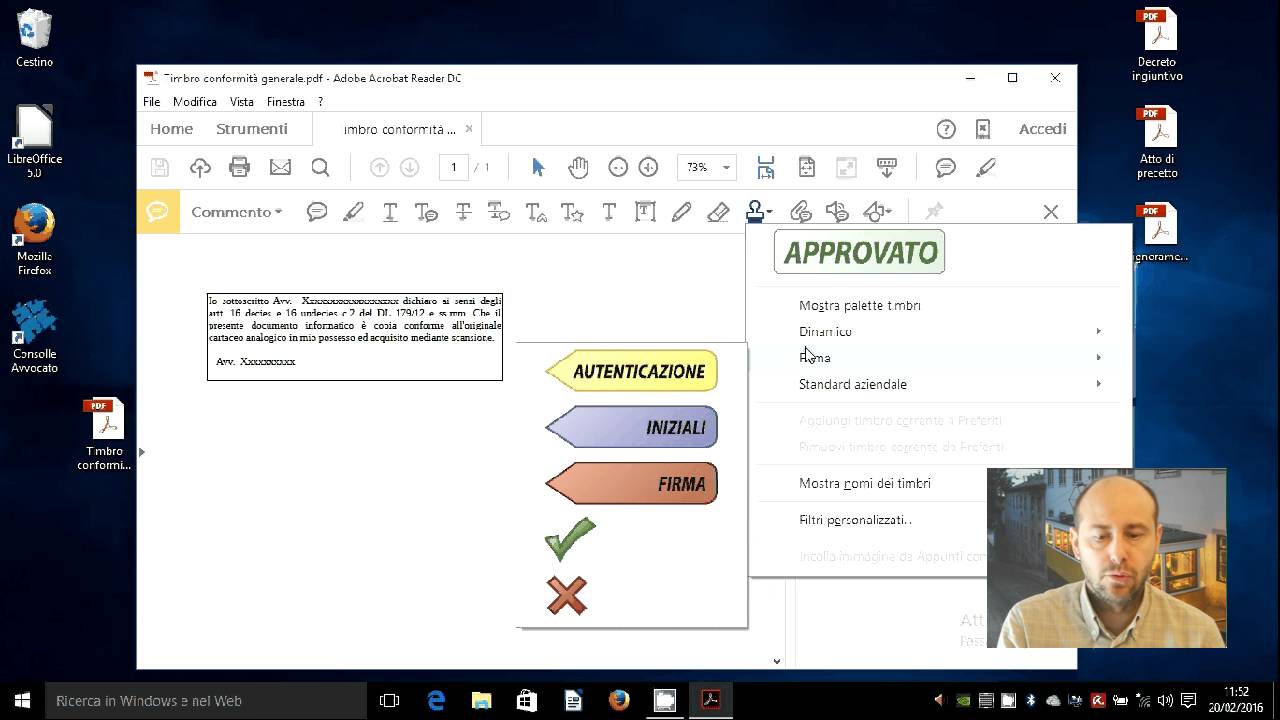Timbro PDF per autentica copia conforme