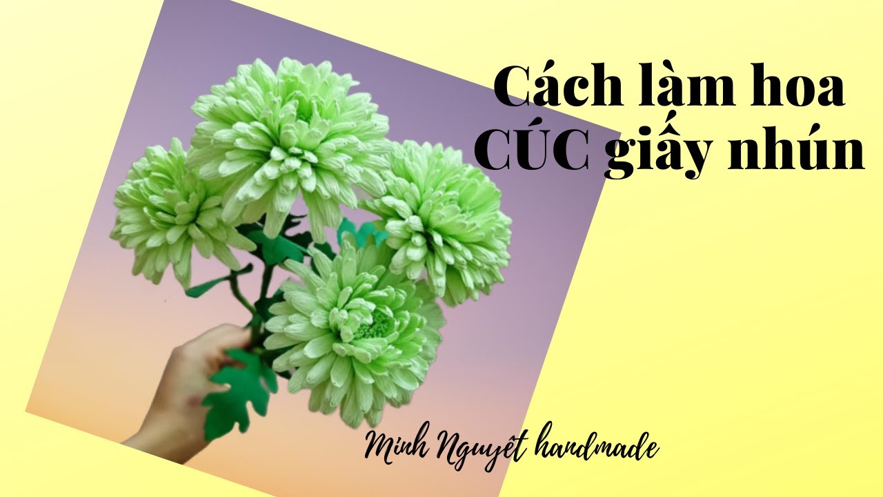 diy handmade | chrysanthemum paper by crepe paper | Cách làm hoa Cúc giấy nhún |Minh Nguyệt handmade