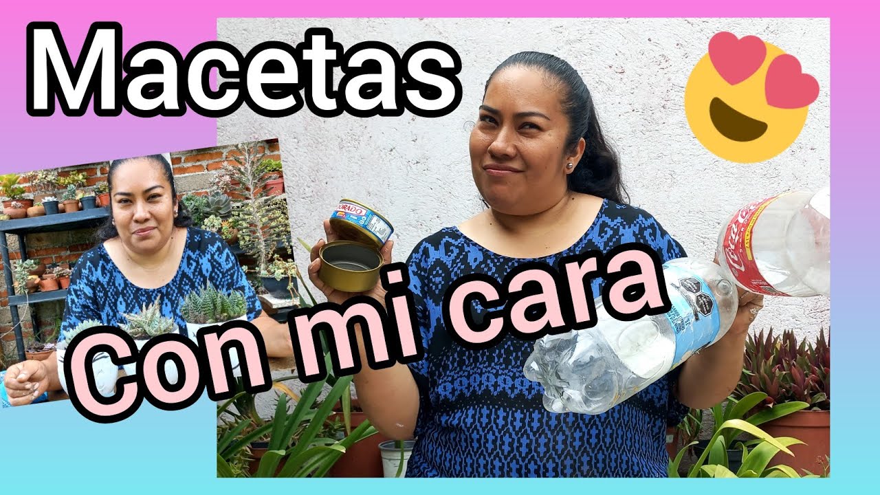 Como hacer macetas de caritas con material reciclado + nueva pintura magica #ReciclandoconAnais