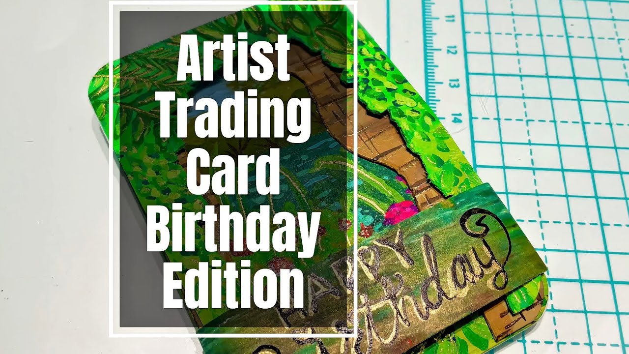 Gelli Printed Shinhan Gouache Prints Turned into Painted ATC