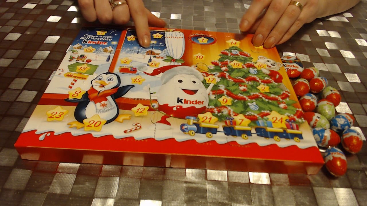Apro il calendario dell'avvento di kinder in ritardo