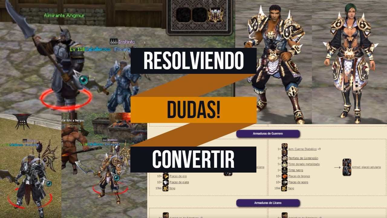 Metin2.España Resolviendo Duda! Convertir Armaduras 70+9 Dop A  90+0 100% /  2022 Encargado Instinct