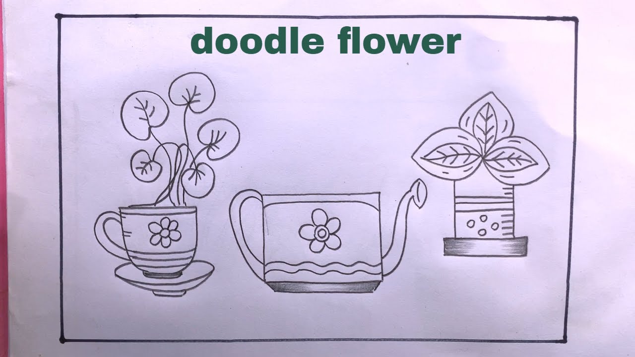 Drawing Doodle Flower Easy/How To Draw Flower Step By Step/Flower Drawing Easy