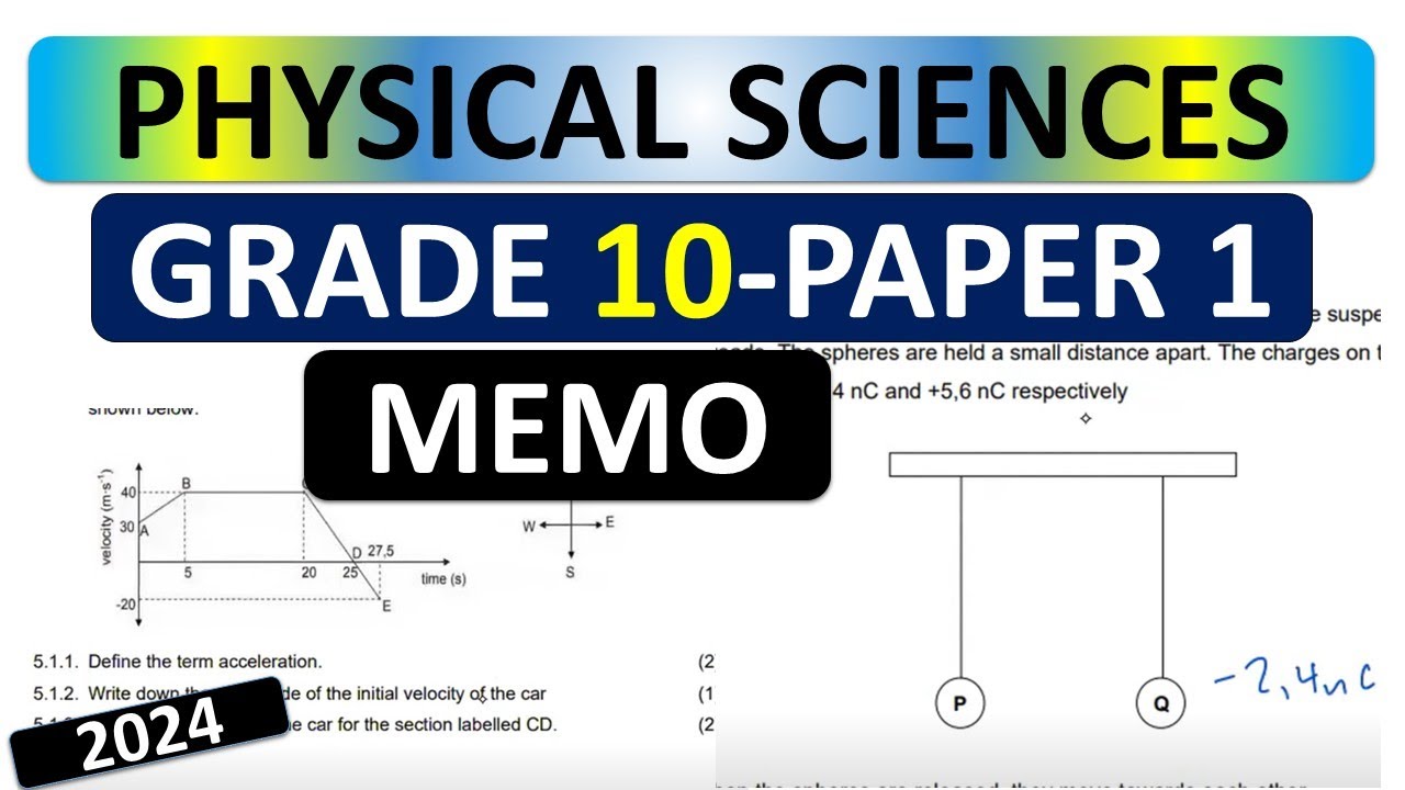 2024 PHYSICAL SCIENCES GRADE 10 MEMO NOVEMBER EXAMS  PAPER 1 2024, PHYSICAL SCIENCES G10 THUNDEREDUC