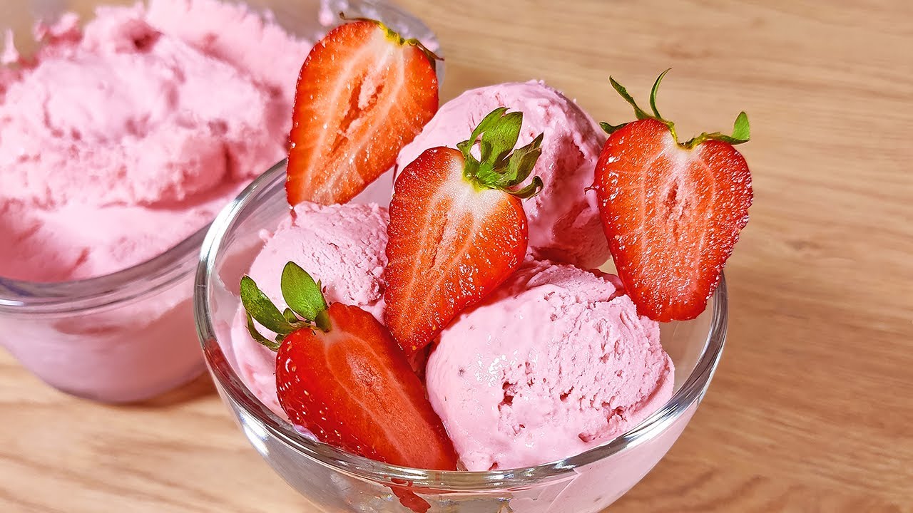 🍓Самый Вкусный Рецепт Клубничного Мороженого! Быстро и Легко! Минимум Ингредиентов!