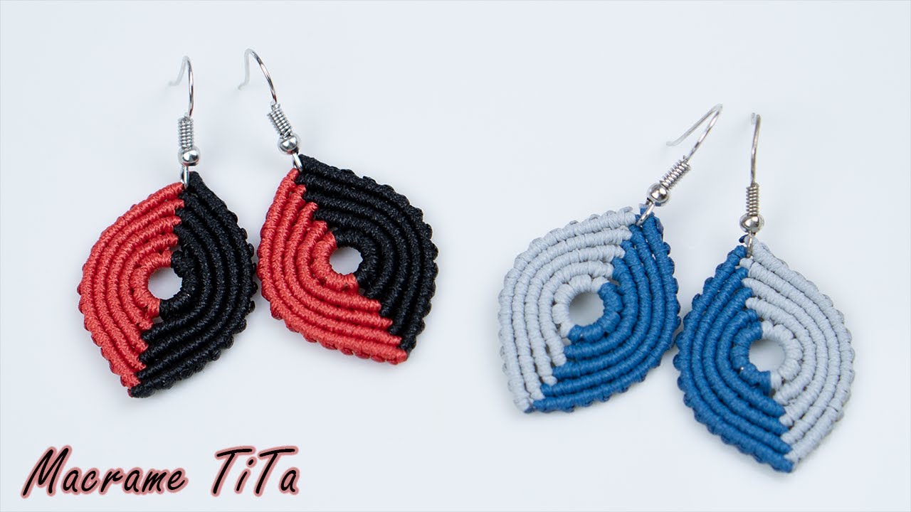 Macrame earrings tutorial | HOW TO MAKE TWO-COLOR EARRINGS EASY AND FAST