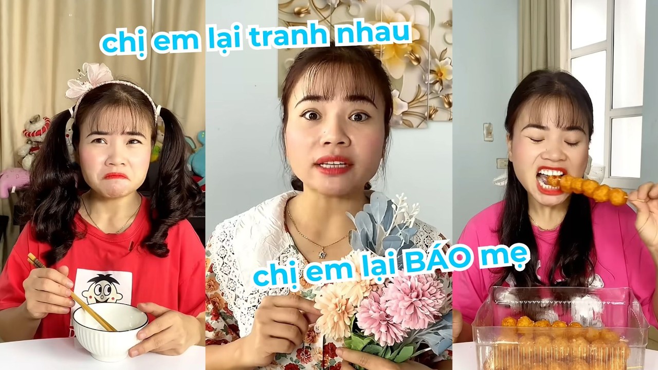 Tổng hợp video siêu hài hước vui nhộn, chị em tranh nhau BÁO MẸ vỡ bình hoa 2 triệu