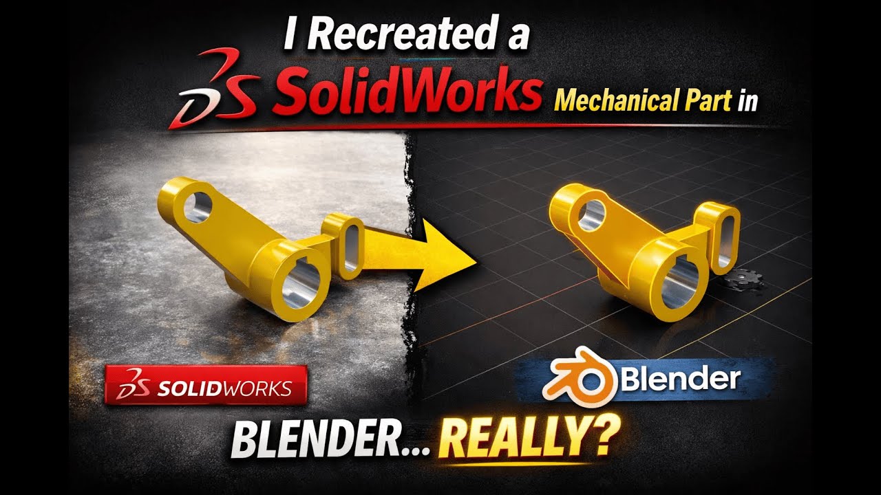 I Recreated a SolidWorks Mechanical Part in Blender.
