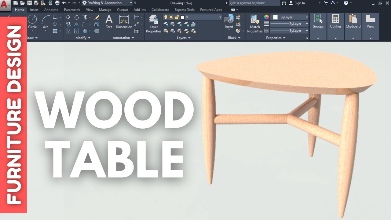 AUTOCAD PRODUCT DESIGN _ WOOD TABLE