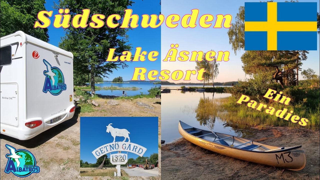 SÜDSCHWEDEN, mit dem Wohnmobil zum Getno Gard - Lake Asnen Resort, Camping mit Kajak im Nationalpark