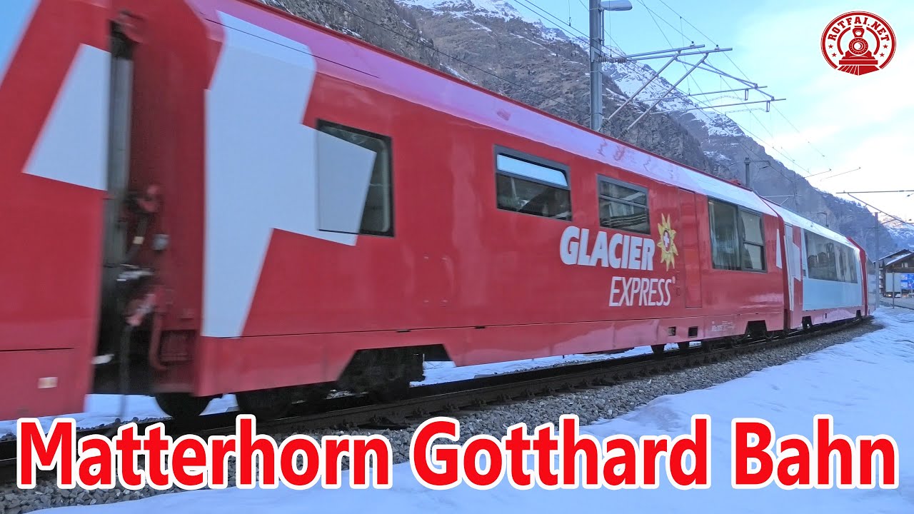 Swiss trains : Matterhorn Gotthard Bahn รถไฟไต่เขาเข้าไปเมืองเซอร์แมท ยอดเขามัทเทอร์ฮอร์น