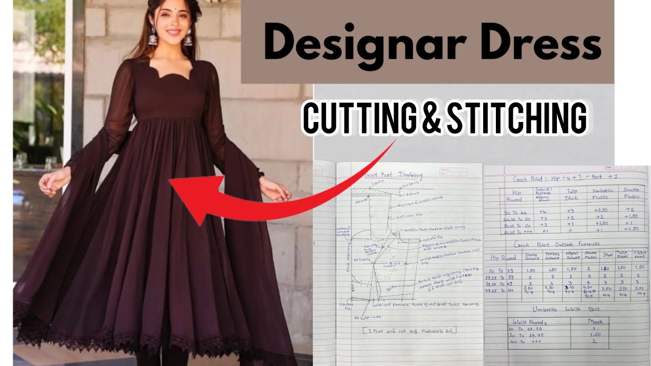 Designar Dress Cutting And Stitching Aek Hi Video Me | Umbrella Dress Cutting And Stitching