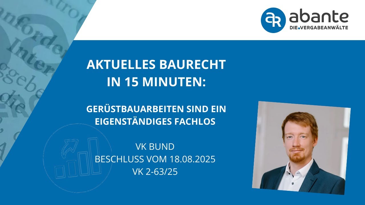Gerüstbauarbeiten sind eigenständiges Fachlos