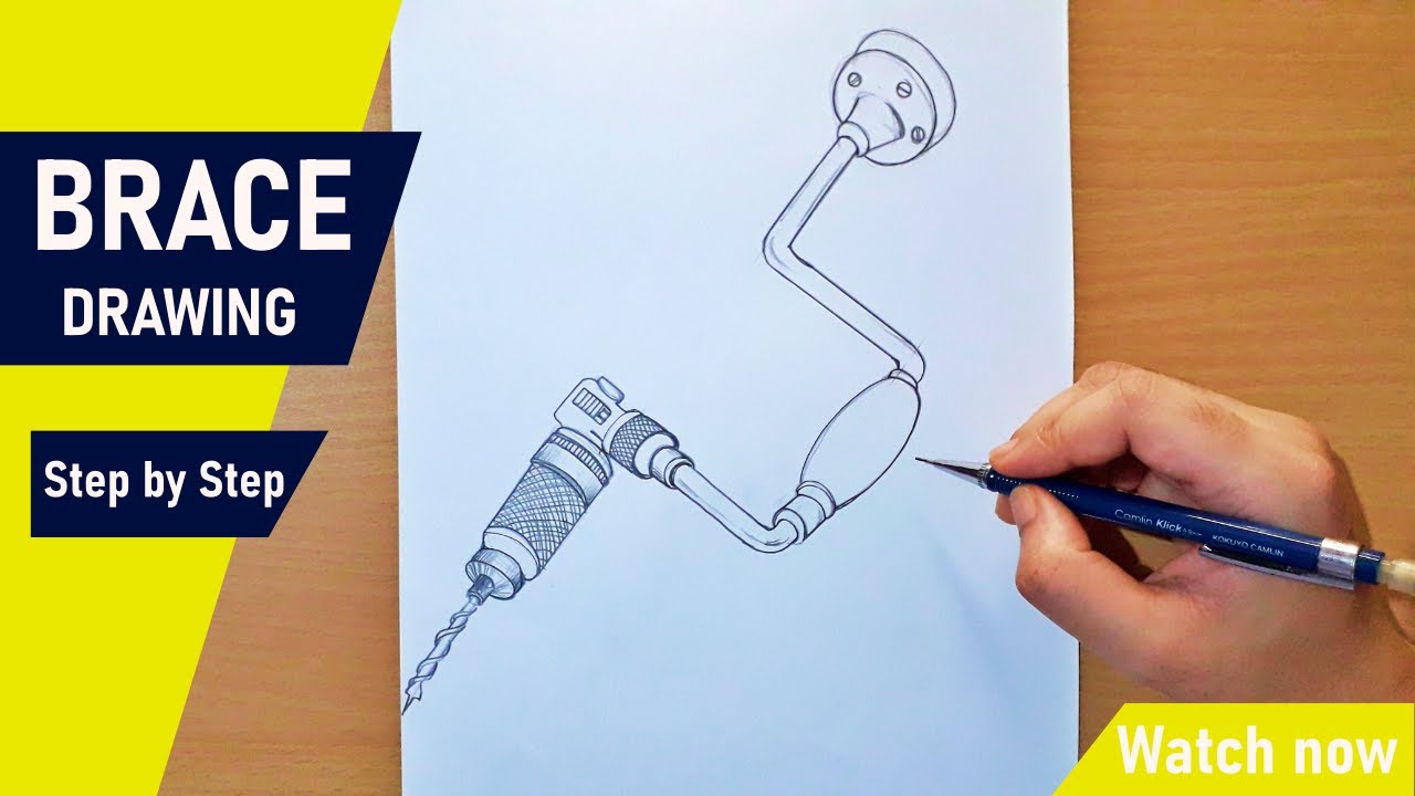 brace drawing || how to draw a brace step by step || brace diagram drawing