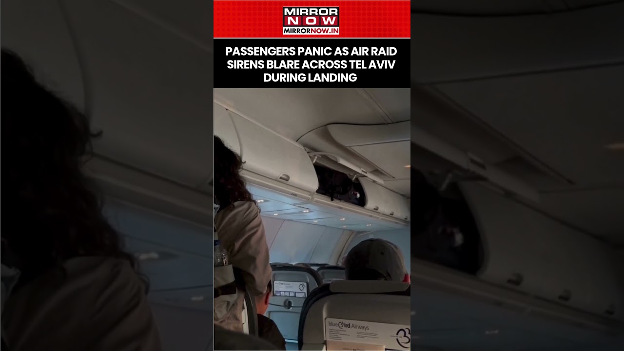 Iran-Israel War: Passengers Panic As Air Raid Sirens Blare Across Tel Aviv During Landing #shorts