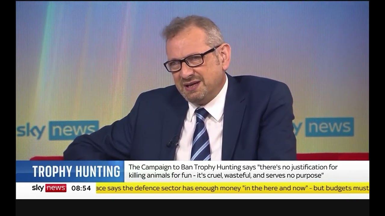 Eduardo Goncalves, founder of the Campaign to Ban Trophy Hunting, on SkyNews with Kay Burley