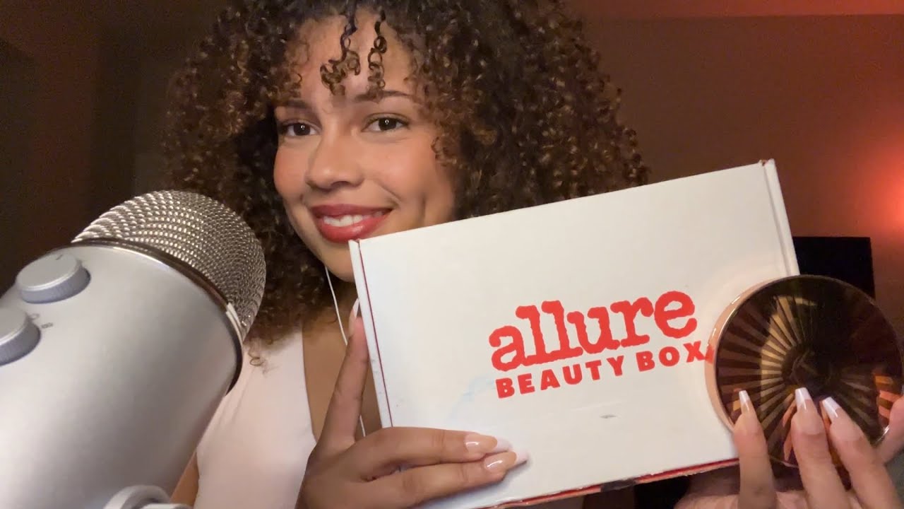 ASMR october allure beauty box unboxing ❤️