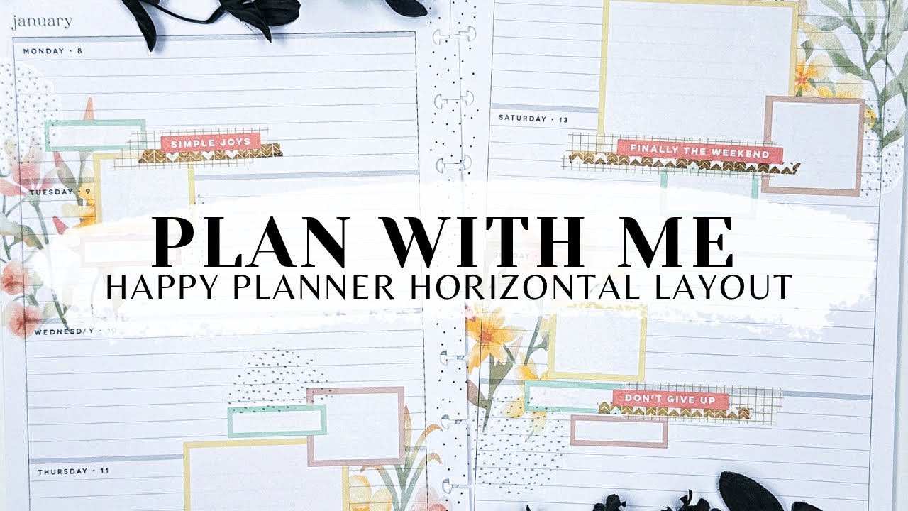 PLAN WITH ME 📒 | HAPPY PLANNER HORIZONTAL LAYOUT | PASTEL FLORALS | JAN 8 - 14