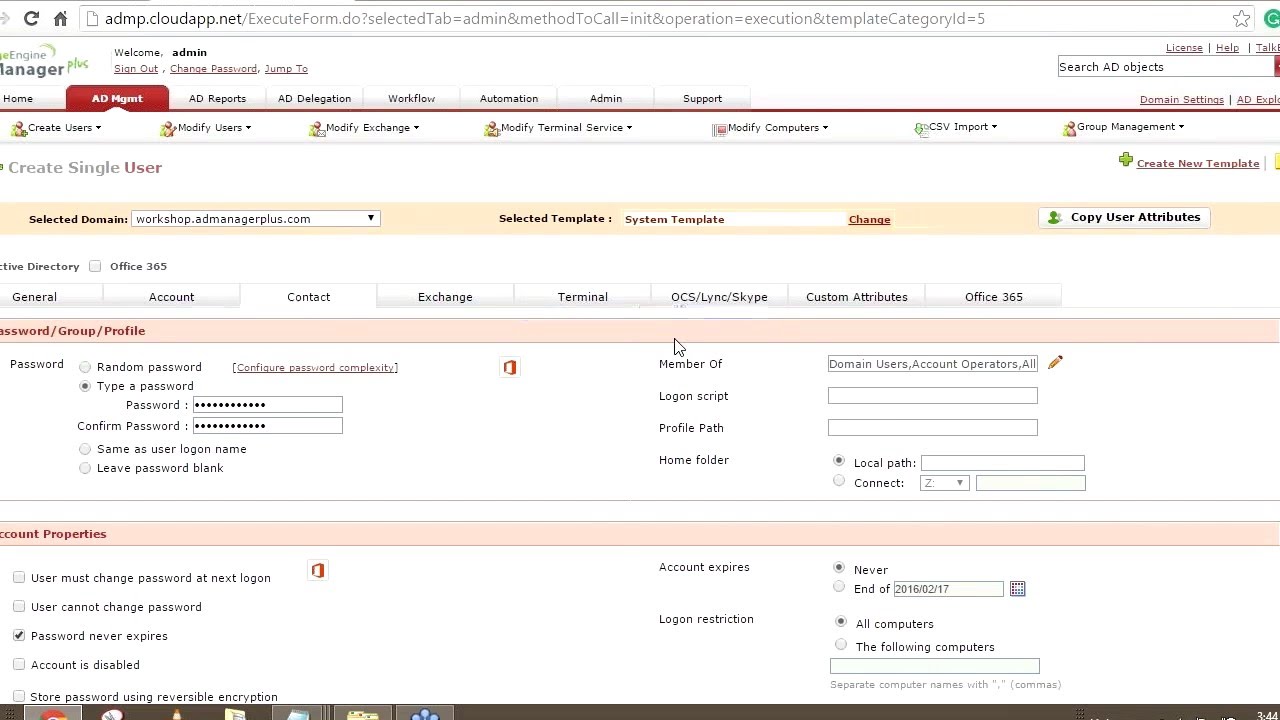 Template and CSV-based provisioning | ADManager Plus workshop - Week 1