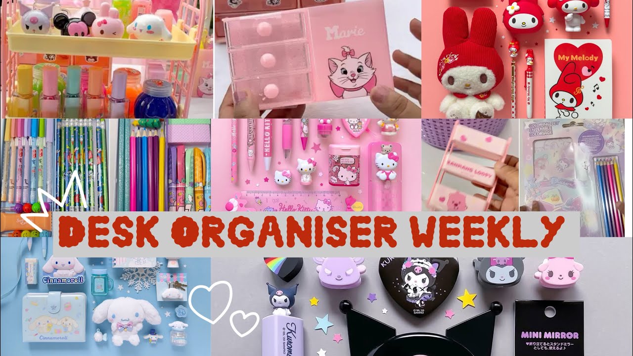 Sanrio Kawaii Desk Organizer Weekly | Kuromi, Hello Kitty & My Melody Stationery Haul 🌸✨