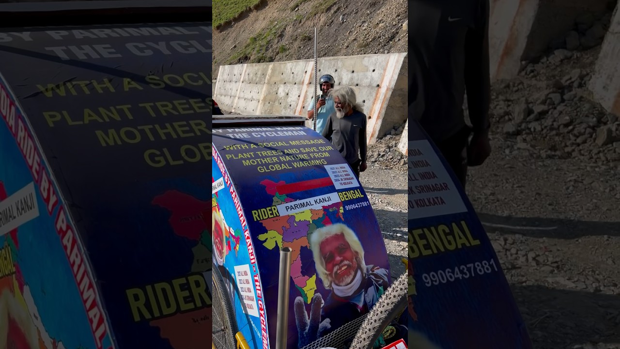 Cycle Man of India-Parimal Kanji-Srinagar to Ladakh #ladakhtrip #travel  #sonamarg #cycleman #shorts