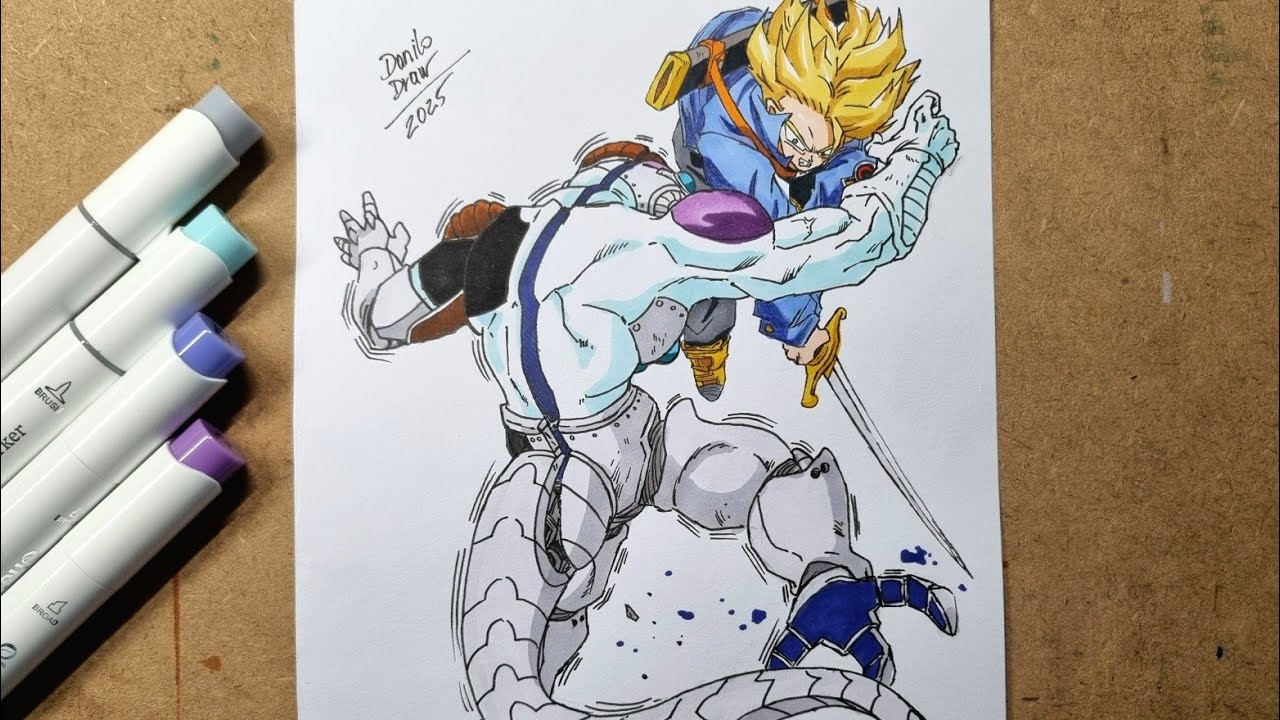Como Desenhar Trunks vs Freeza | Batalha &Eacute;pica