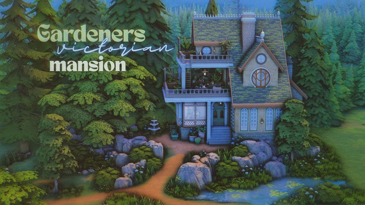 🪴Gardeners Tiny Victorian Mansion - Exterior | The Sims 4 | Speed Build with Ambience Sounds