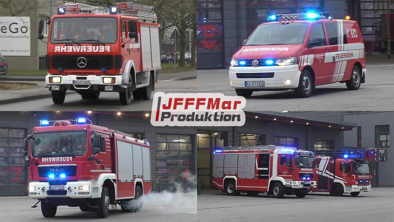 Einsatzfahrten FF Ettlingen Abt. Stadt - TLF 16/25 und Doppeleinsätze mit neuem HLF