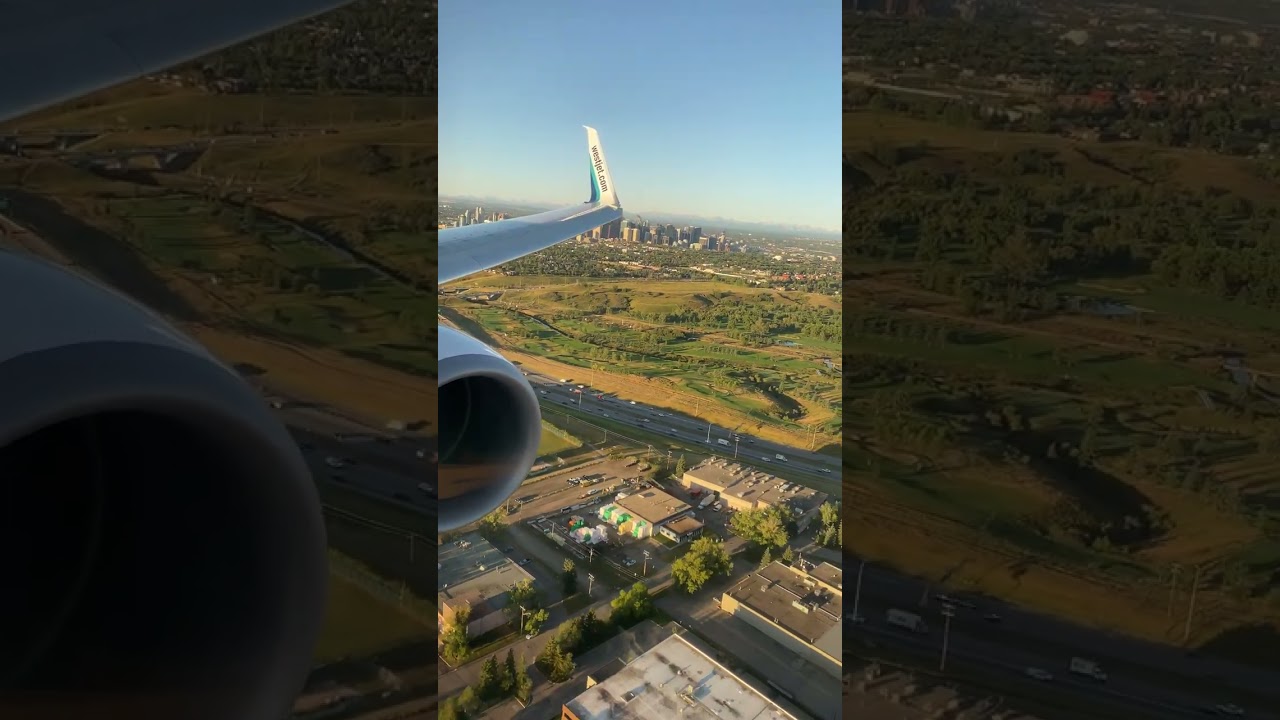 Landing at Calgary Alberta Airport YYC 4K
