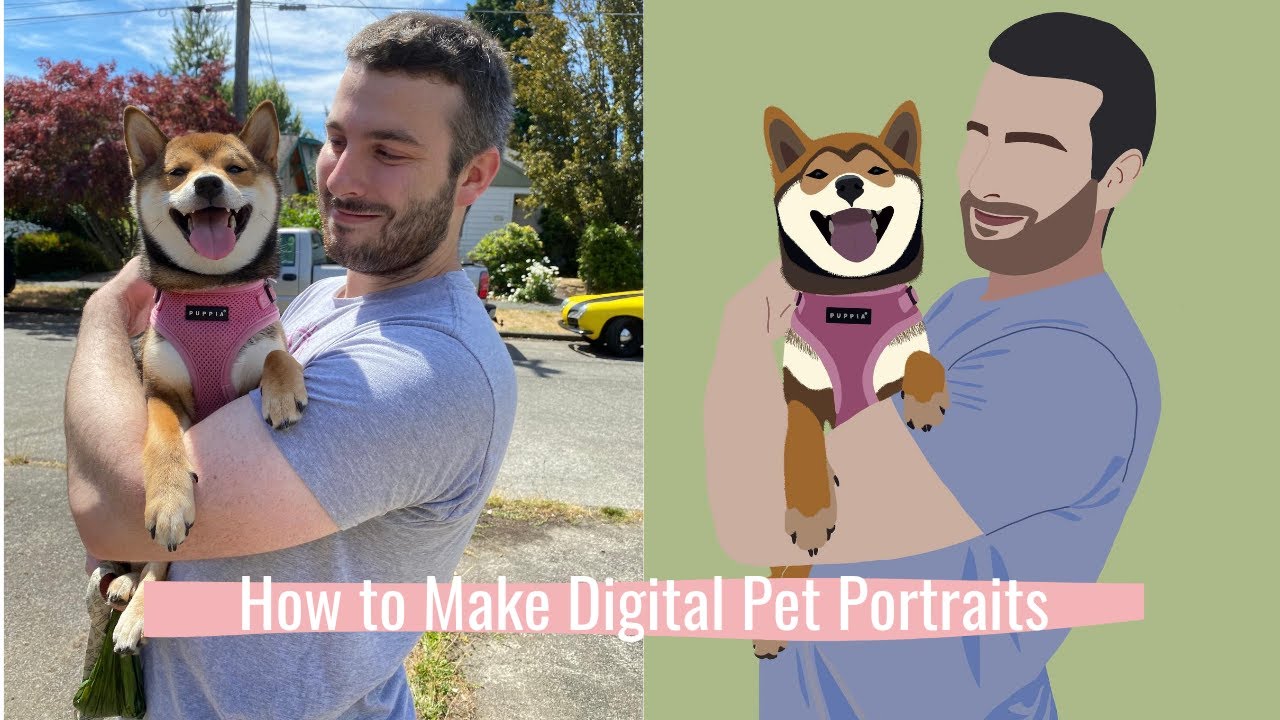 How to Make a Digital Pet Portrait Illustration w/ Procreate | How I use my iPad to Illustrate Pets