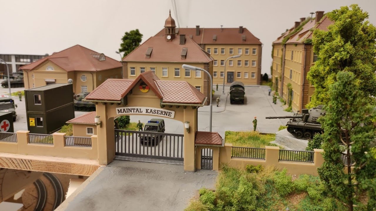 Bundeswehr Kaserne H0 l military base 1:87 l Militär - Diorama I Panzer