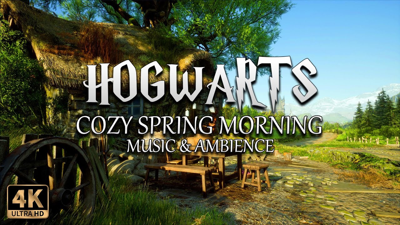 A Cozy Spring Morning at Hogwarts 🌸 | 4K Harry Potter Music & Ambience