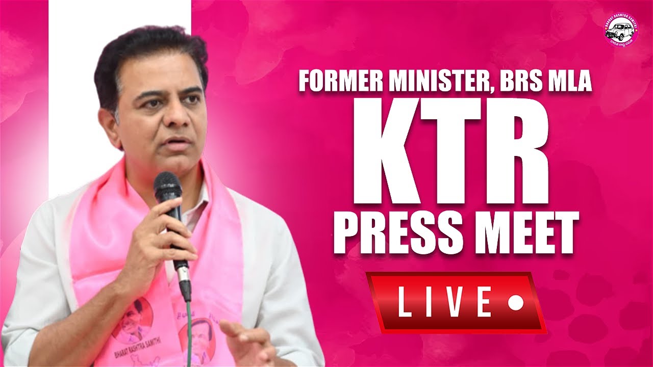 LIVE: BRS Working President KTR addressing the media at Telangana Bhavan