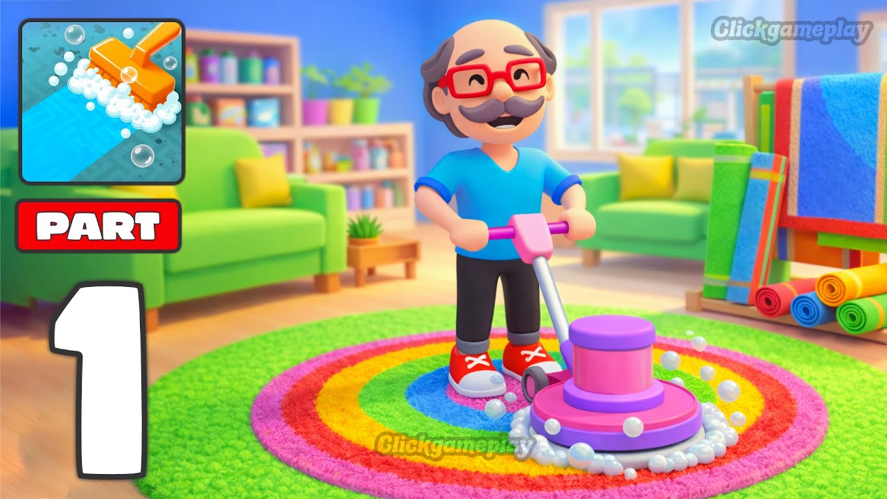 Carpet Care - Gameplay Walkthrough Part 1 - Run A Dirty Carpet Cleaning Shop (iOS, Android)