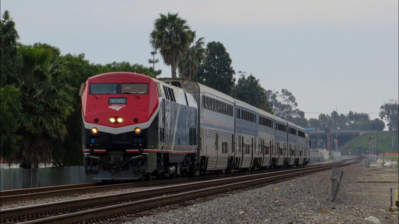 AMTRAK P42C 9700s FIRST RUN EVER ON THE SURLINE!!! + H1 leader, NPCU, Dash-8 510, P42DC, & more!
