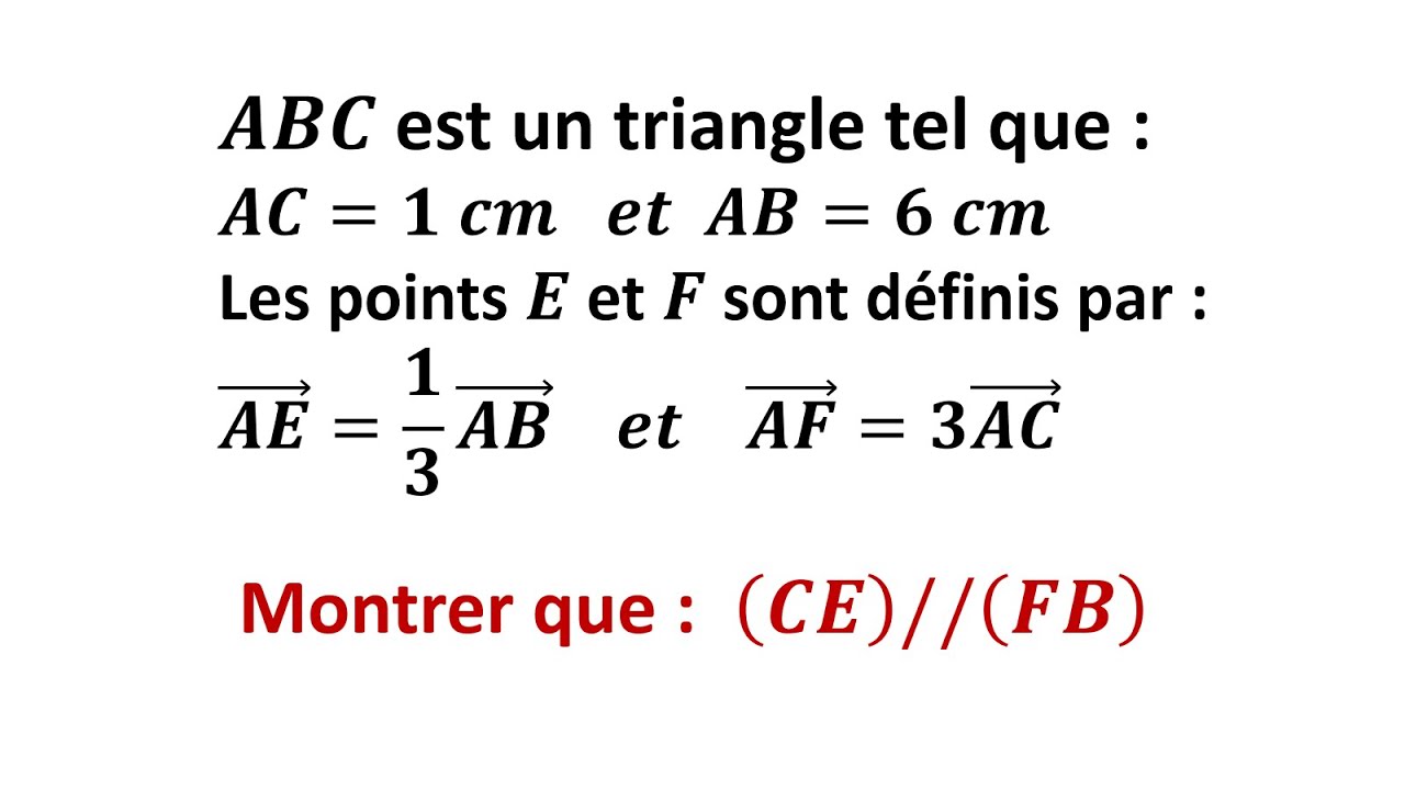 Exercice4 : Montrer que deux droites sont parallèles - Vecteurs et translation - 3eme année Collège