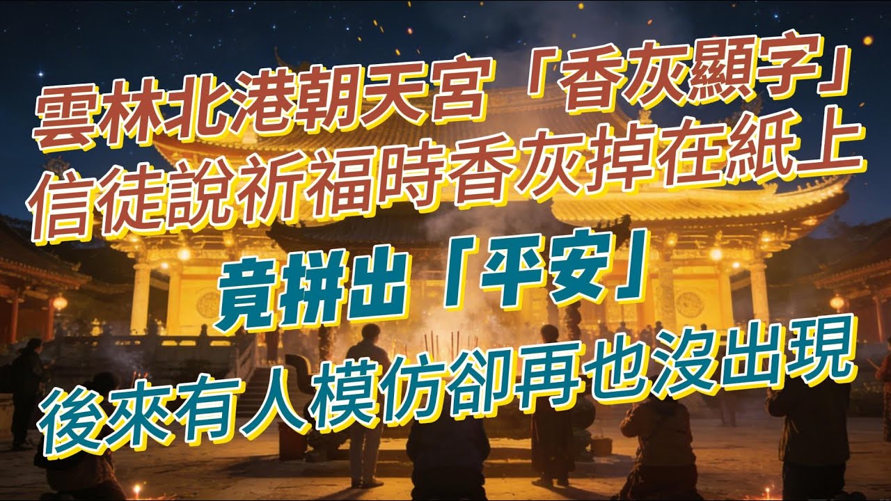 雲林北港朝天宮「香灰顯字」？信徒說祈福時香灰掉在紙上，竟拼出「平安」，後來有人模仿卻再也沒出現，是媽祖指引？