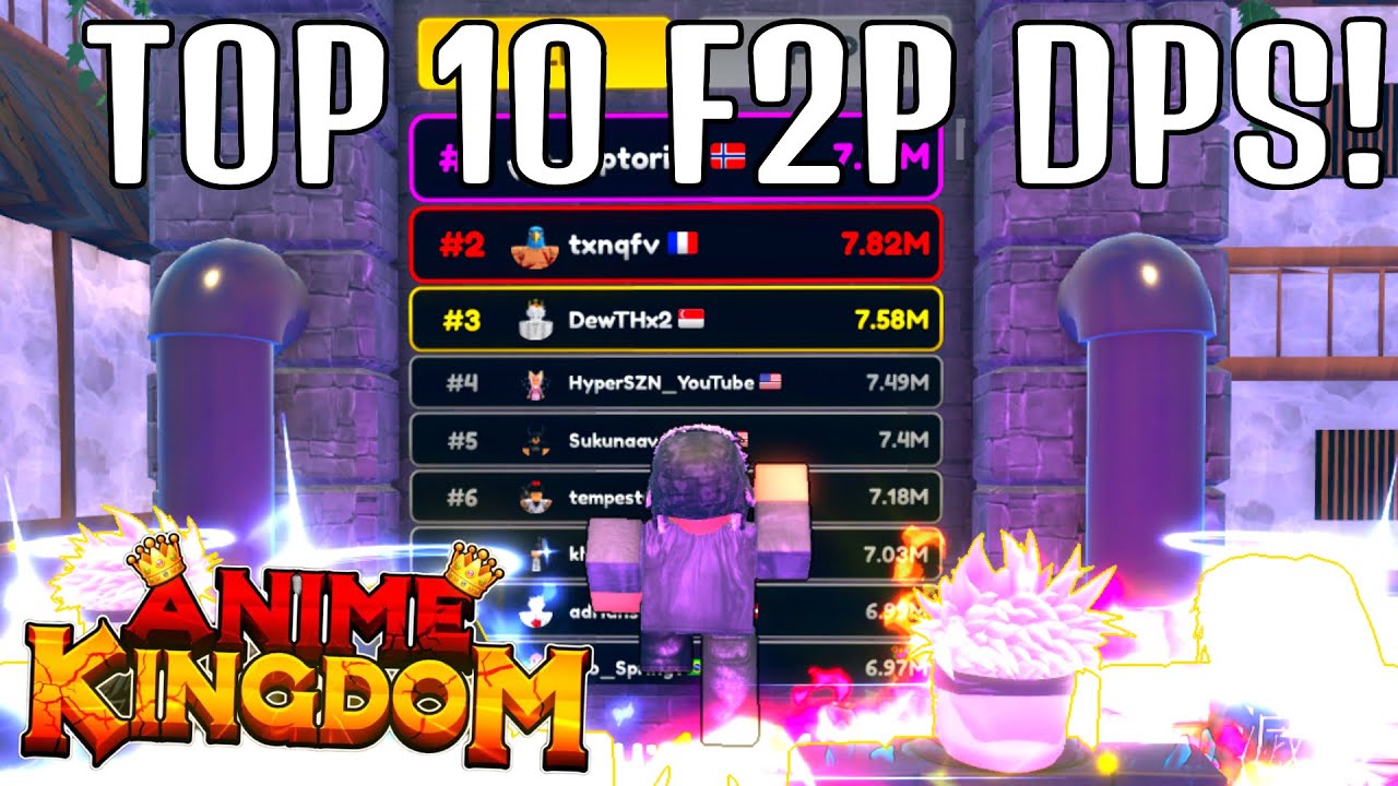 HOW FAR CAN TOP 10 F2P DPS GET IN DUNGEONS?!?! (ANIME KINGDOM SIMULATOR)