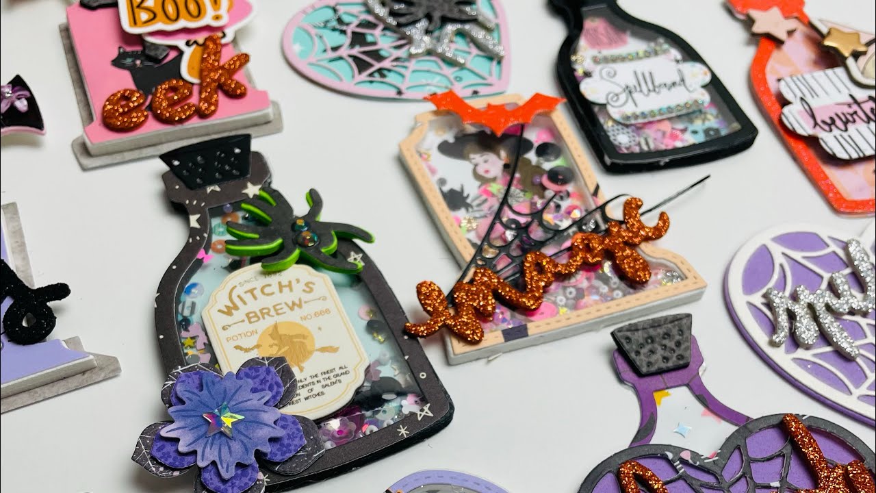 KSCRAFT Halloween shakers and fun happy mail embellishments 