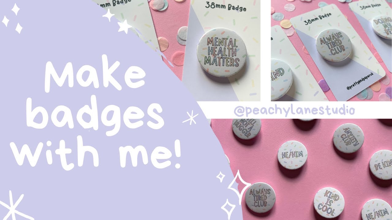 Make products with me! | Making badges and backing cards for my Etsy shop