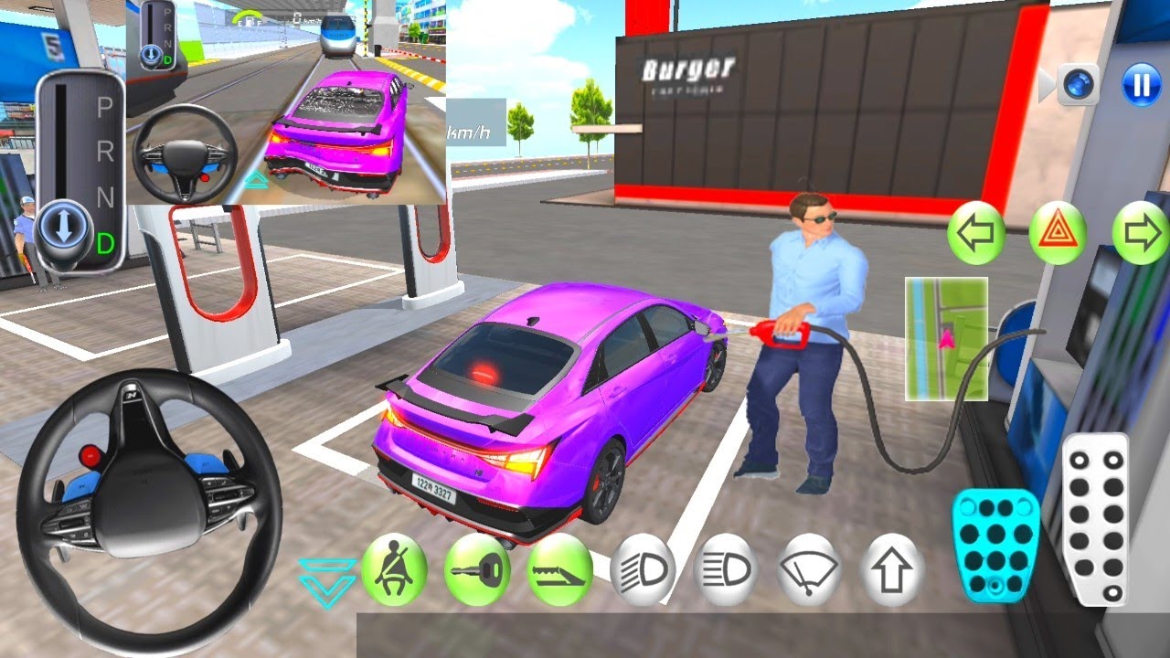 3D Driving Class Simulator - New car gas station in Bullet Train Accident - 3d Car Android Gameplay