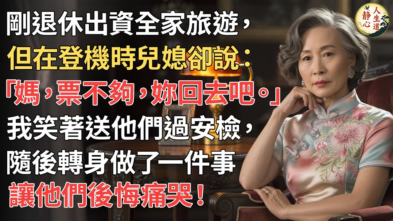 【我65歲】剛退休出資全家旅遊，但在登機時兒媳卻說：「媽，票不夠，妳回去吧。」我笑著送他們過安檢，隨後轉身做了一件事，讓他們後悔痛哭！