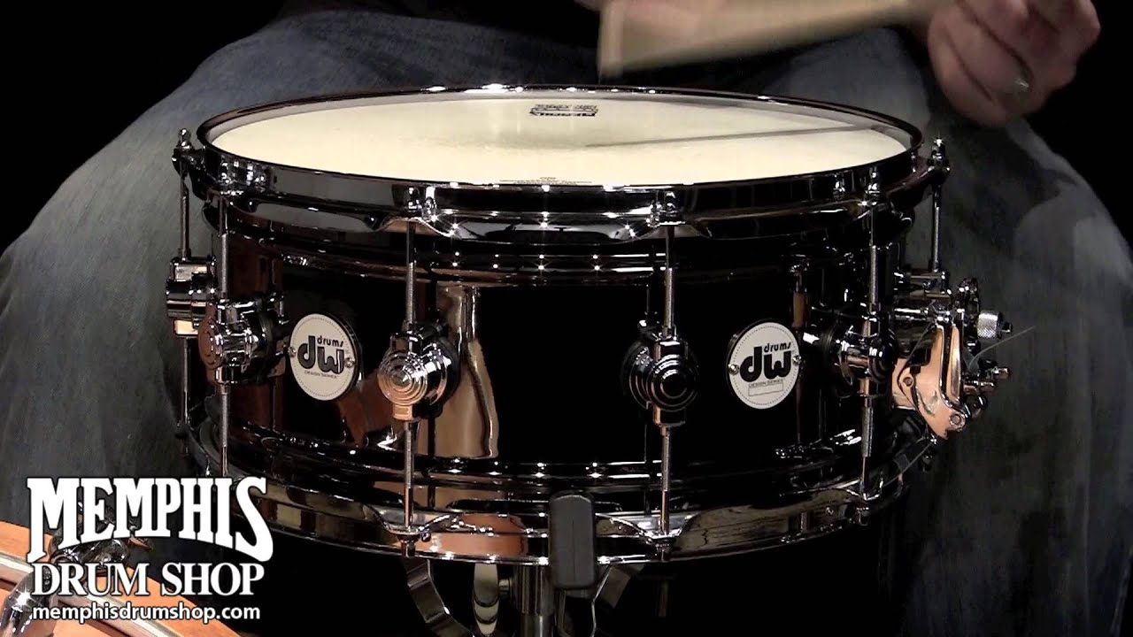 DW 14x6.5 Design Series Black Nickel Over Brass Snare Drum with MAG Throw-off