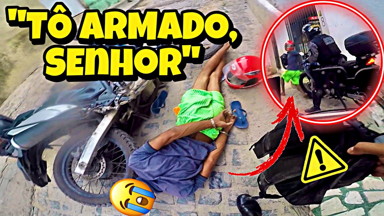 PULOU DA MOTO E FUGIU ARM4D0 DA ROCAM 🔫 (SÓ TENTOU)