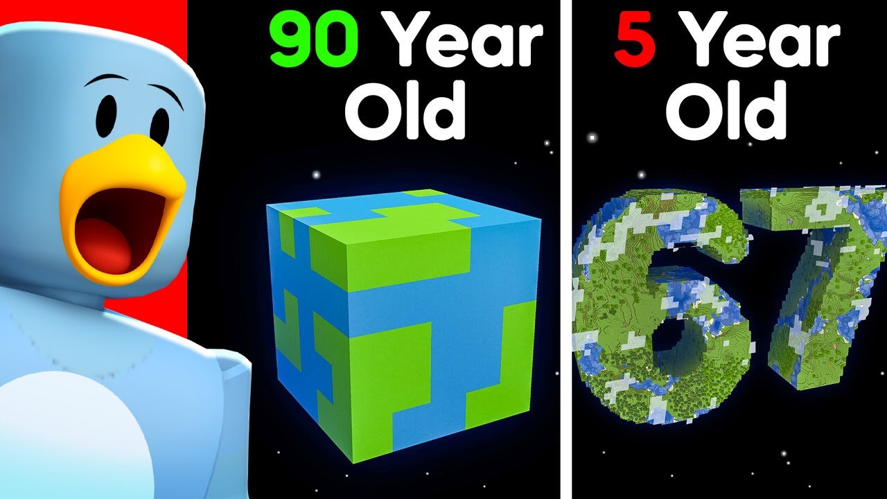 Реакция на MINECRAFT в РАЗНОМ ВОЗРАСТЕ (100 ЛЕТ)