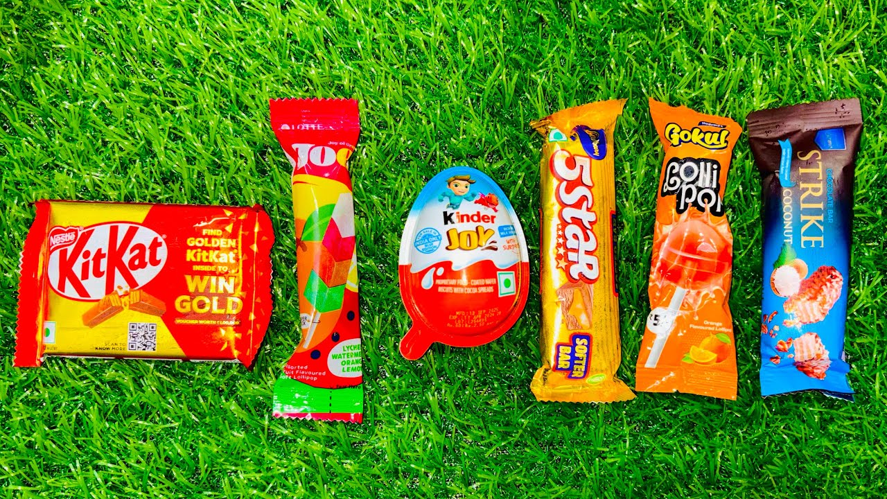 ASMR Most Popular Candys / some lots of colorful rainbow lollipop candy / unpacking chocolate eat