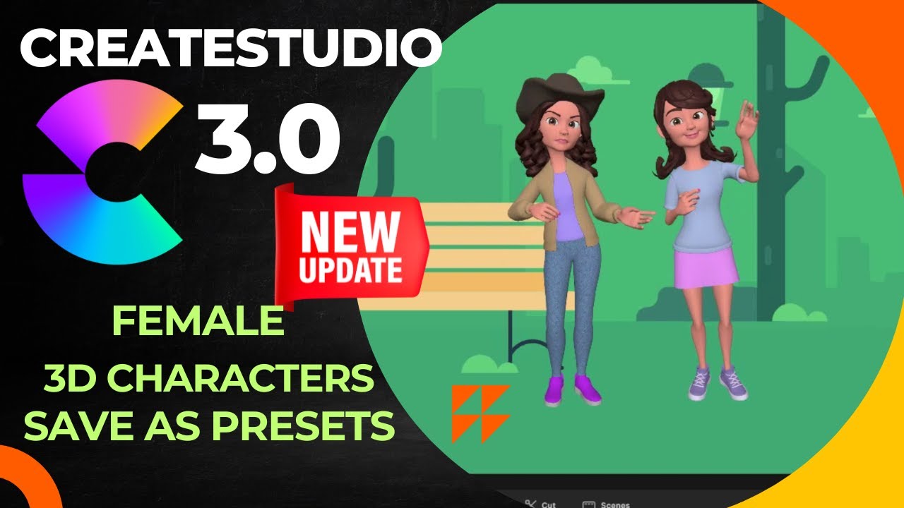 CreateStudio 3.0 Female 3D Character Tutorial: Customize, Save Presets, and Add Animations!