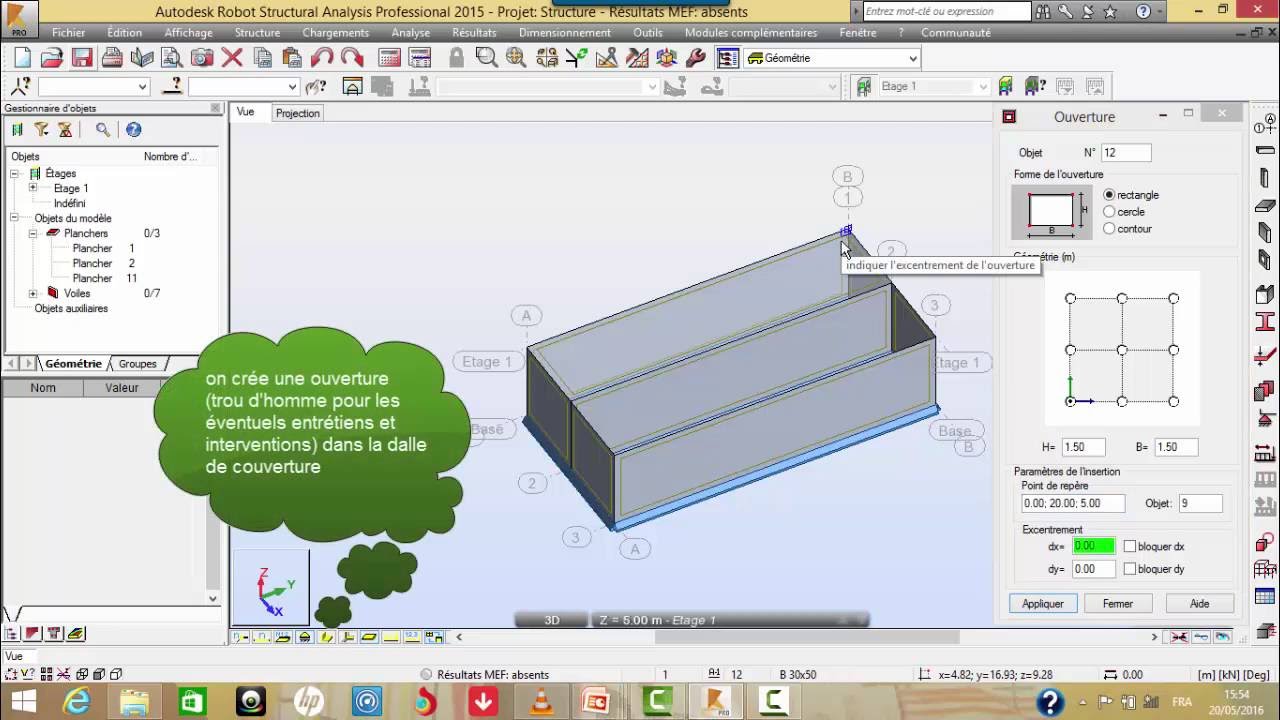 Comment Faire l'Etude Structurale d'un réservoir enterré sur robot structural analysis :   partie 01
