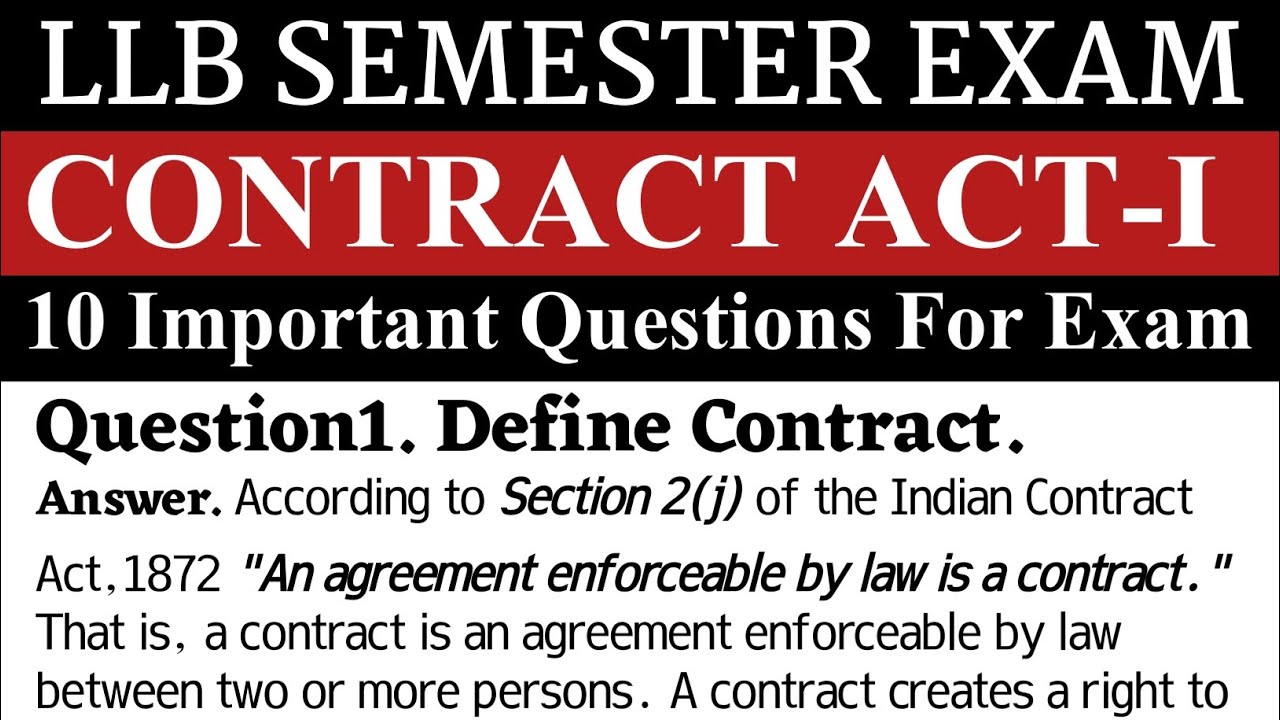 Law of Contract-1 Questions And Answers for LLB,BALLB | Ajeet Laws