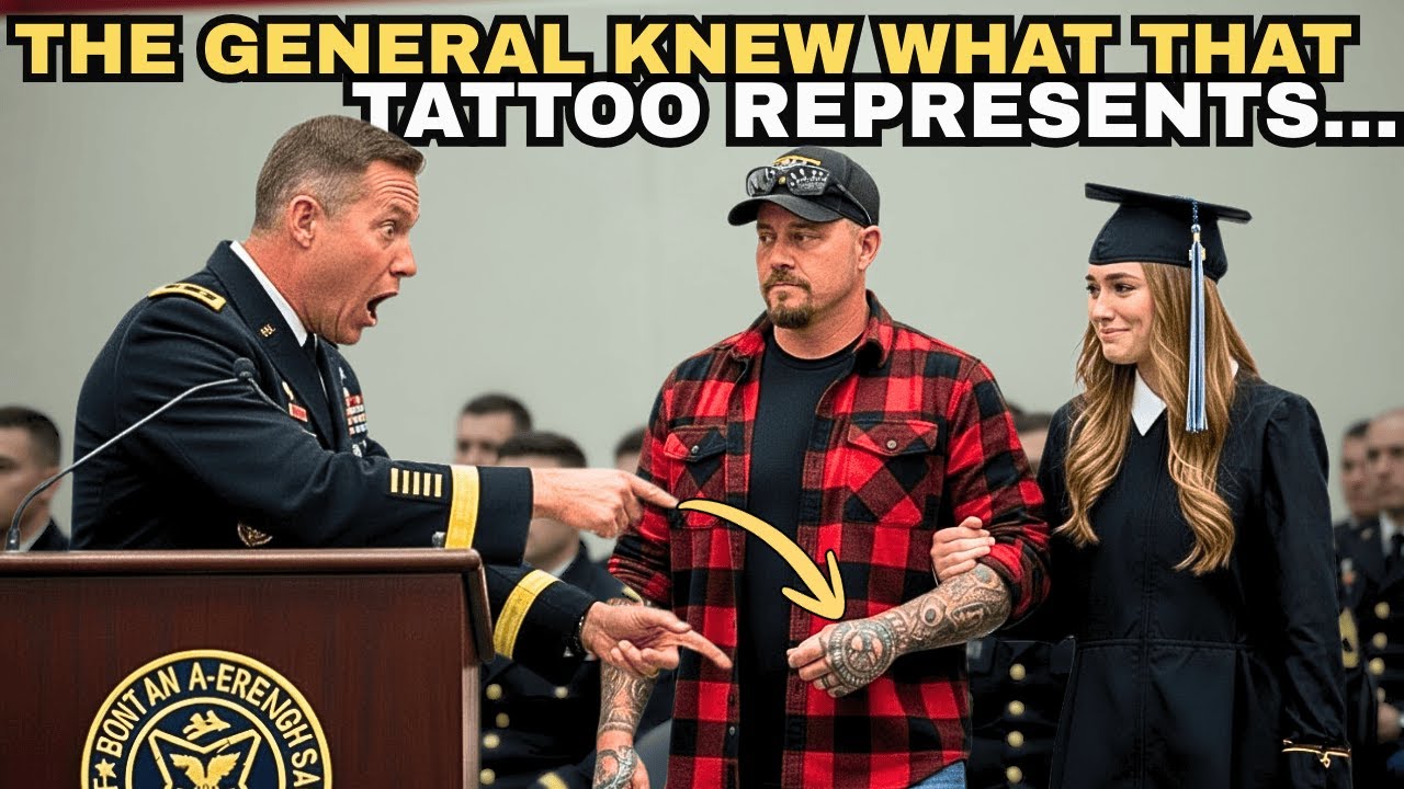 The Trucker Thought He’d Just Watch Her Graduate—Then the General Froze at His Tattoo...